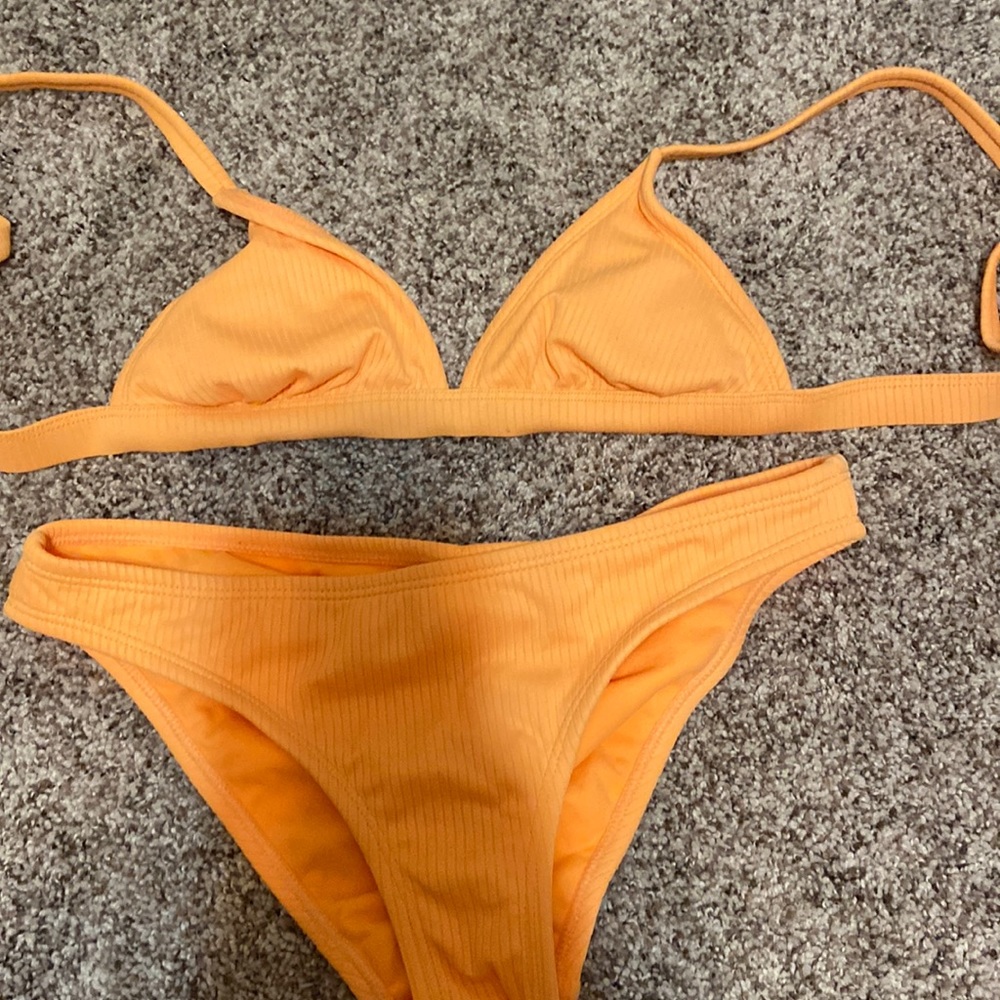 bright orange summer suit